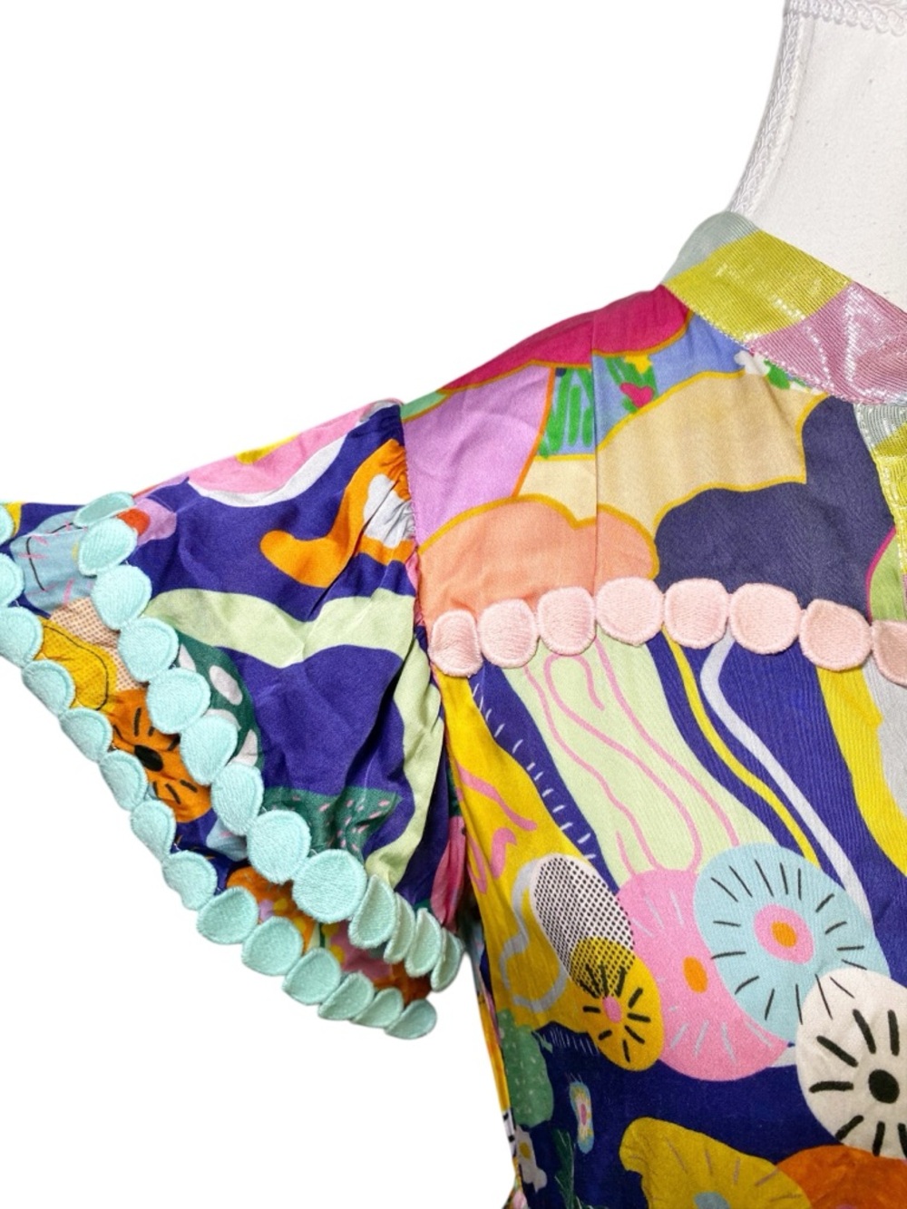 Celia B Vibrant Abstract Print Tiered
Button Down Maxi Dress - Scallop Trim - Picture 5 of 16
